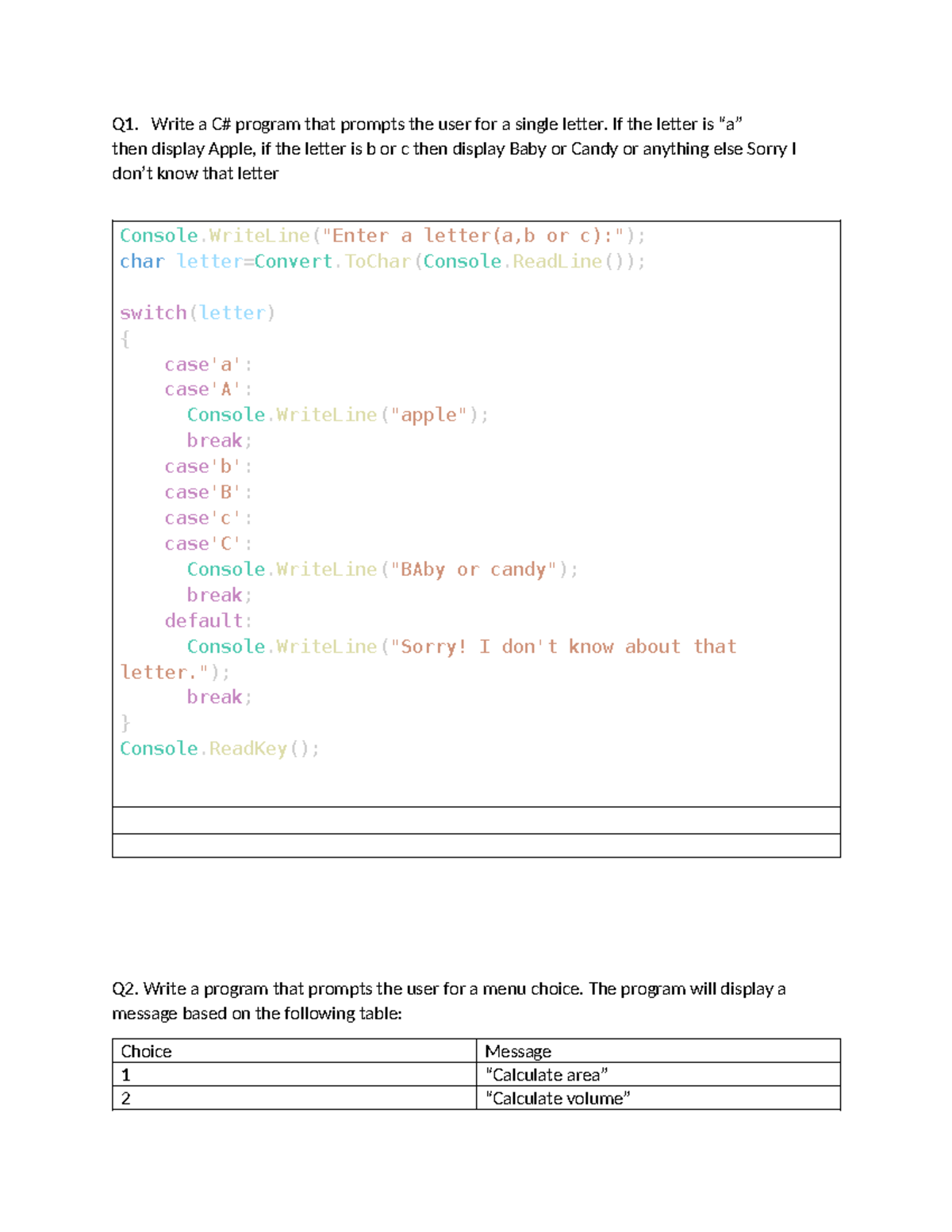 c# switch assignment