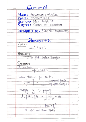 differential equation solved paper - Studocu