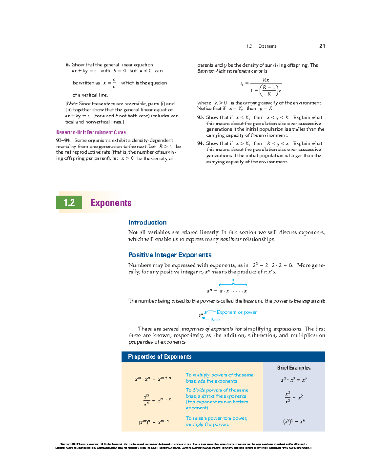 Exponents Mth 5 Textbook Chapter - 1 Exponents 21 Ii. Show That The 