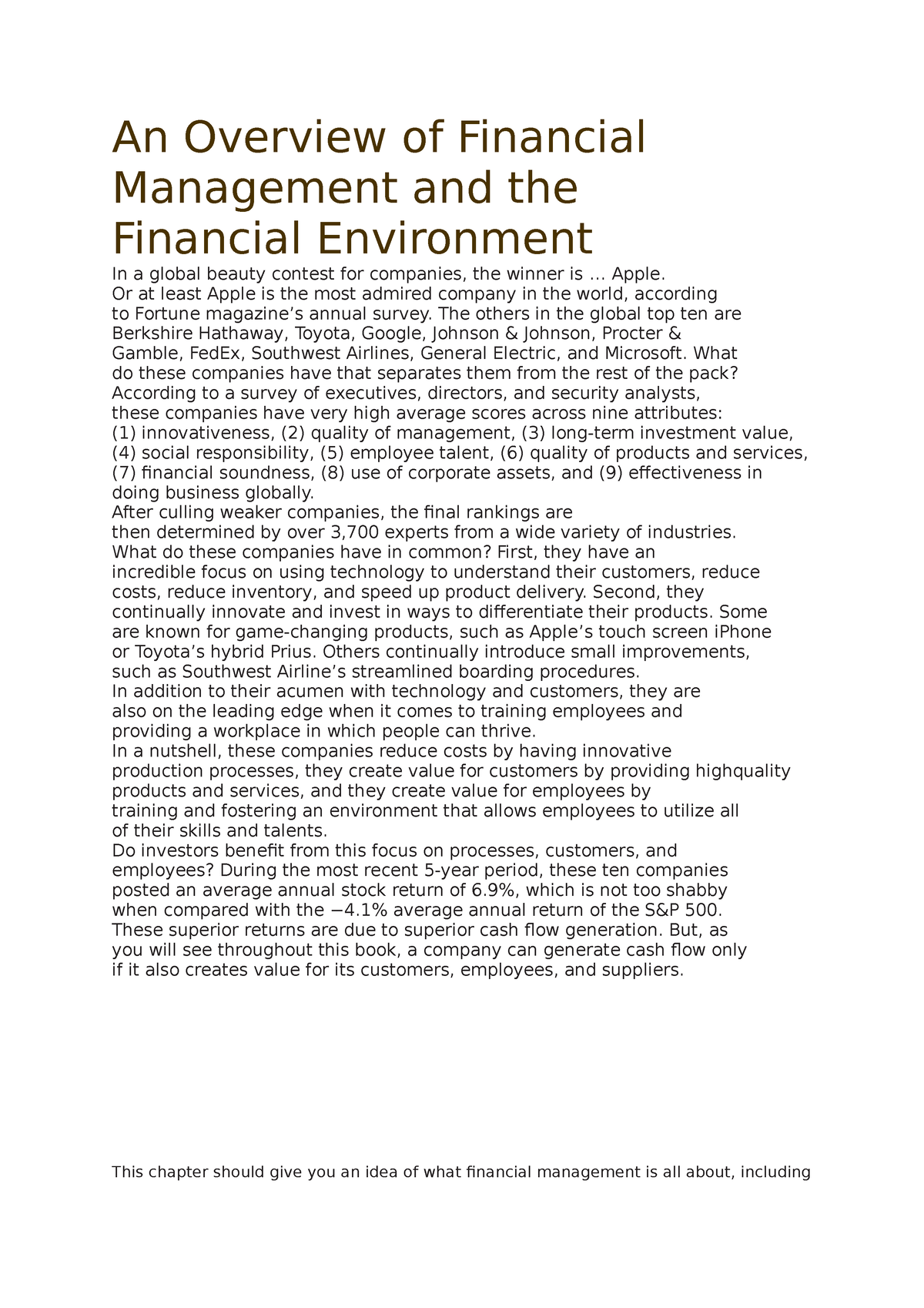 research paper on importance of financial management