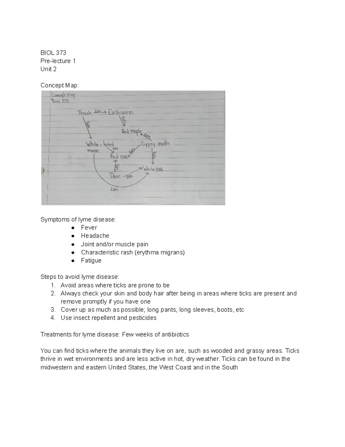 Pre-lecture 1 concept map - BIOL 373 Pre-lecture 1 Unit 2 Concept Map ...