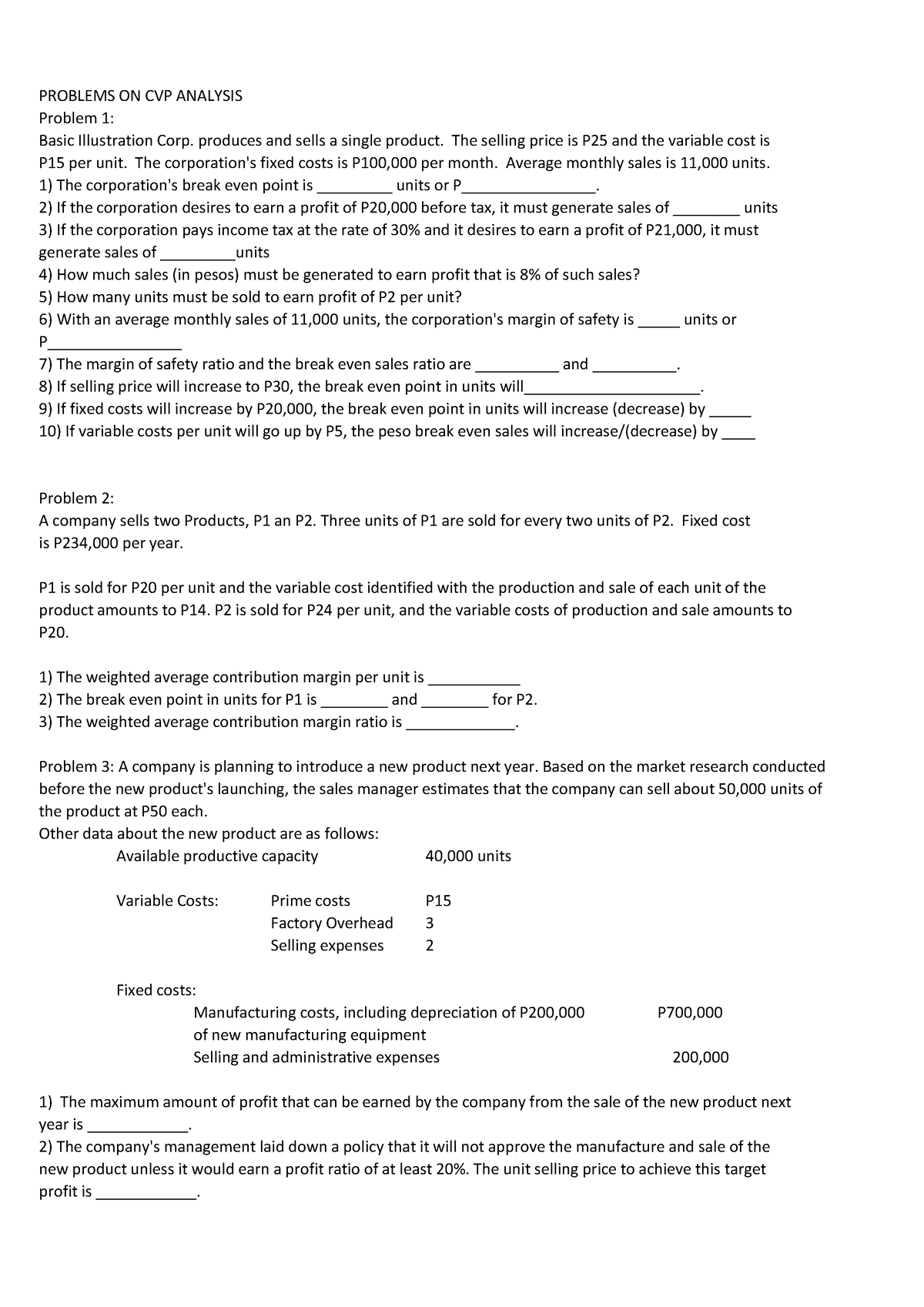 CVP- Analysis - sf grg srg rsg sr dg d t hrth tfht rth trh ht rh rth tr ...