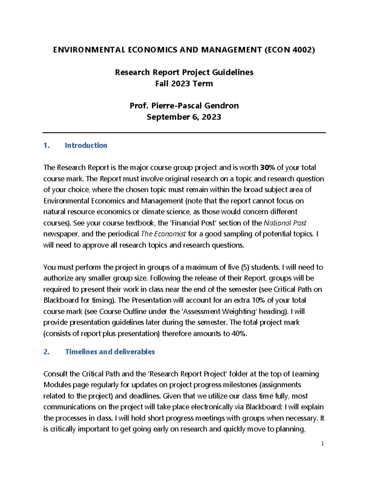 Project Guidelines Sep0623 - ENVIRONMENTAL ECONOMICS AND MANAGEMENT ...