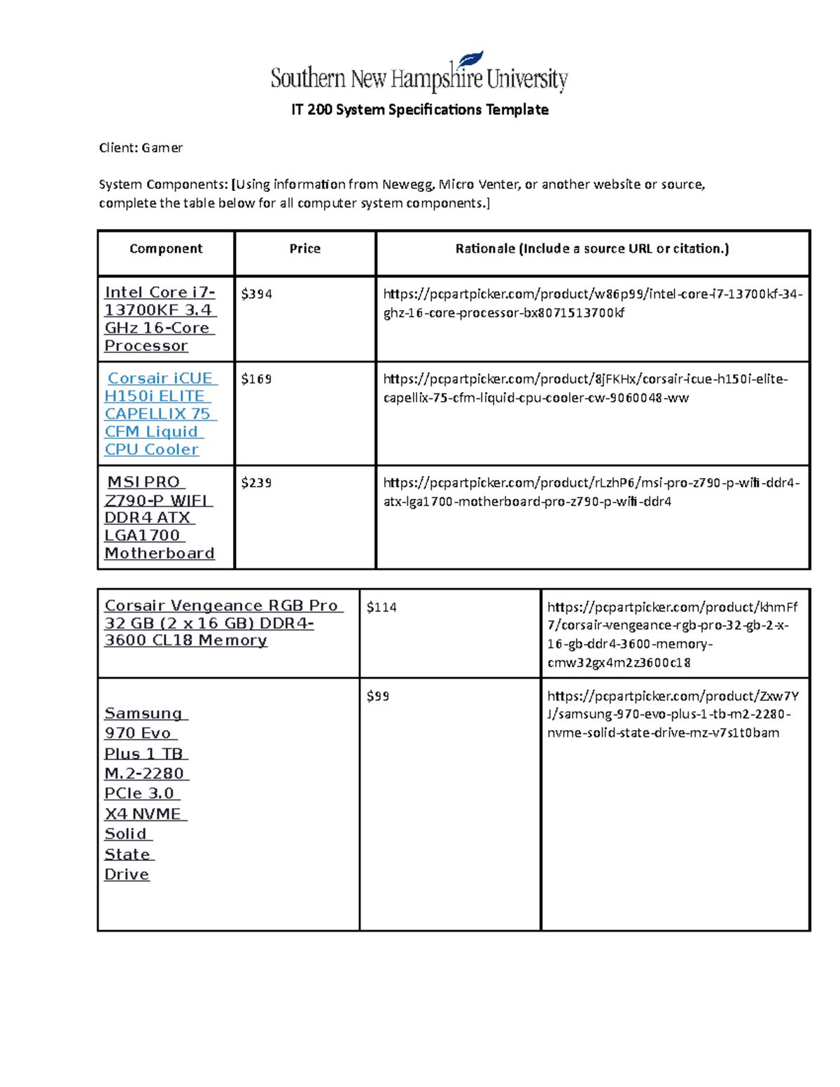 IT 200 System Specifications Template - IT 200 System Specifications ...