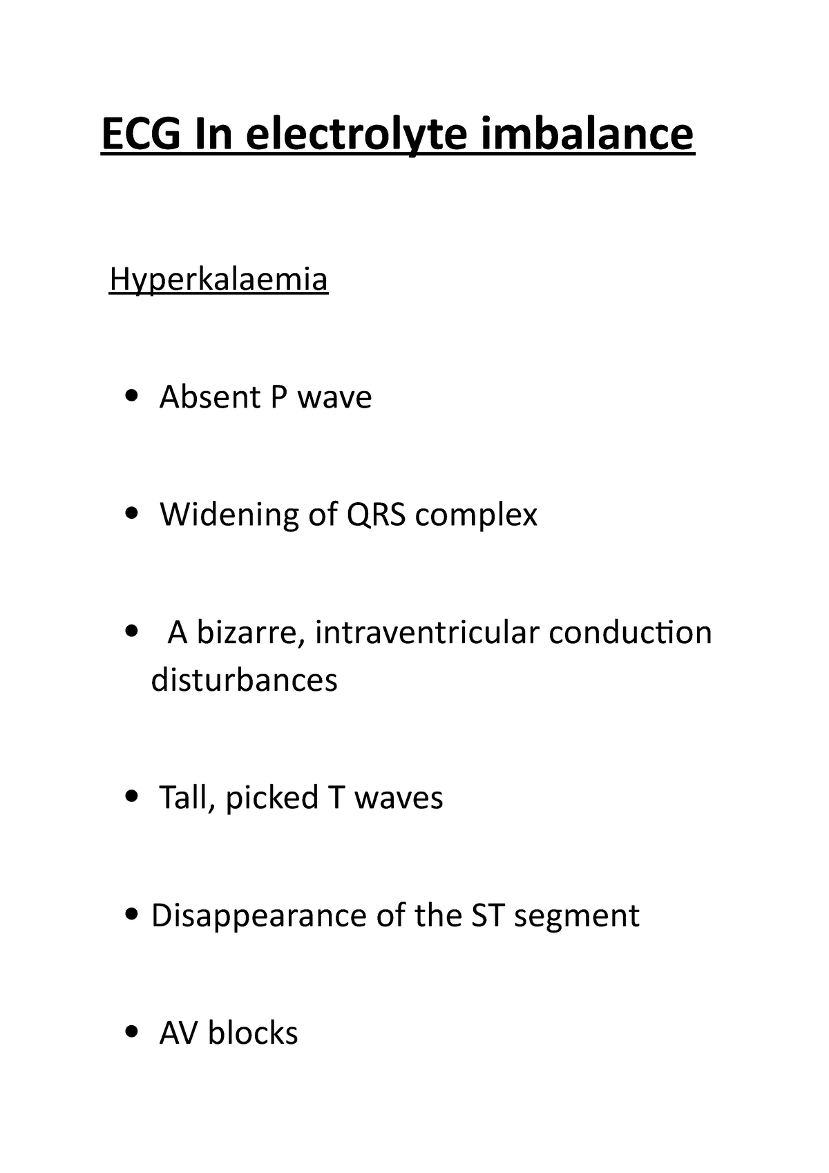 Ecg In Electrolyte Imbalance Ecg In Electrolyte Imbalance Hyperkalaemia Absent P Wave Widening 1561