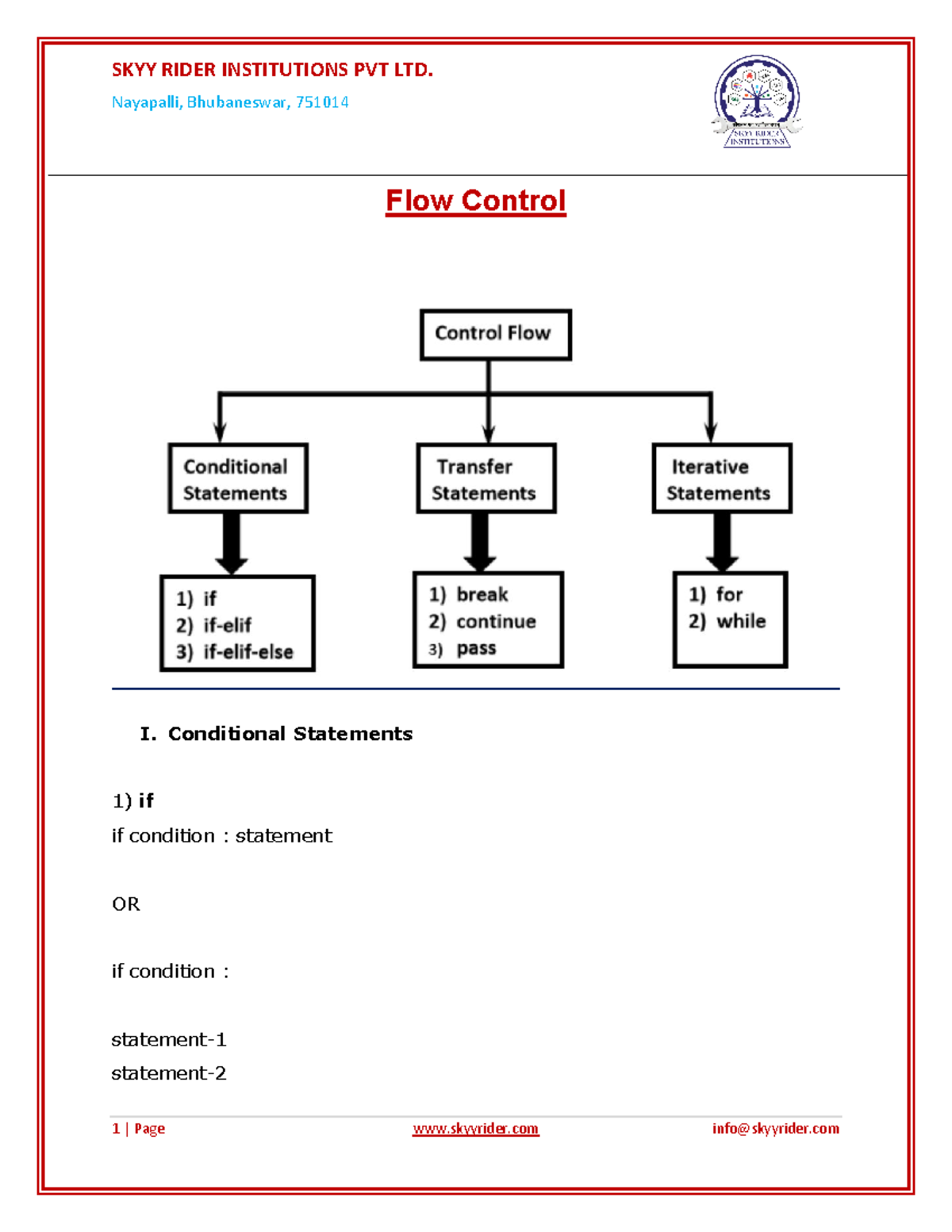 Flow Control - none - Nayapalli, Bhubaneswar, 751014 Flow Control I ...