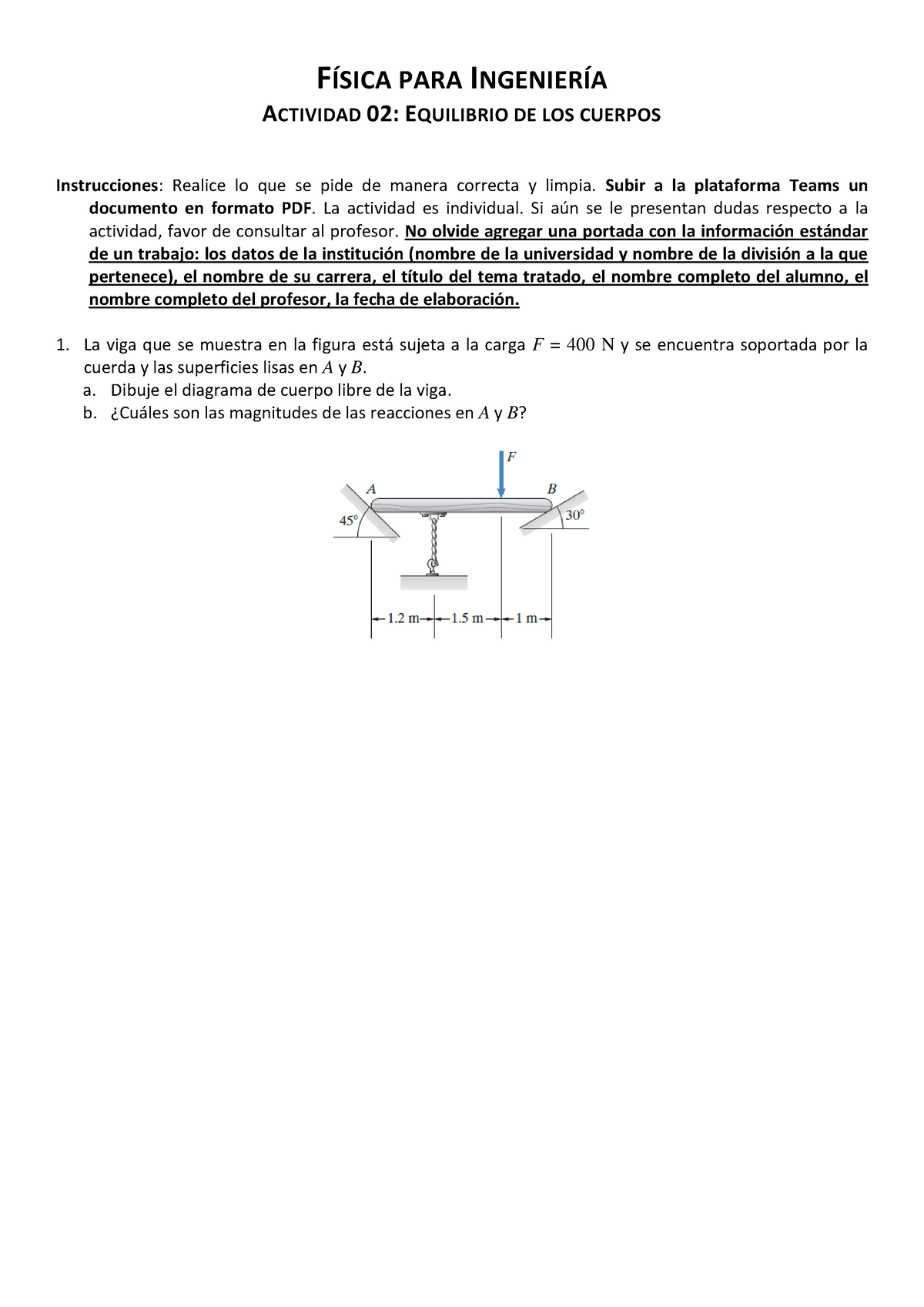 02 Actividad - Equilibrio De Los Cuerpos - FÍSICA PARA INGENIERÍA ...