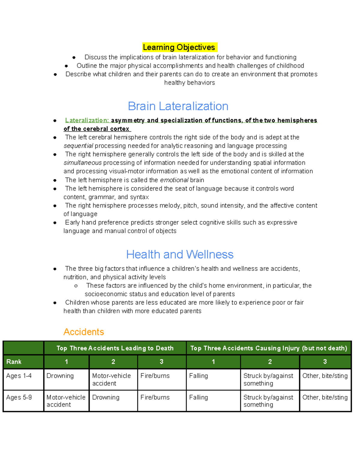 4.3 The Child - Chapter 4 Body, Brain, And Health Section 4.3 Book ...