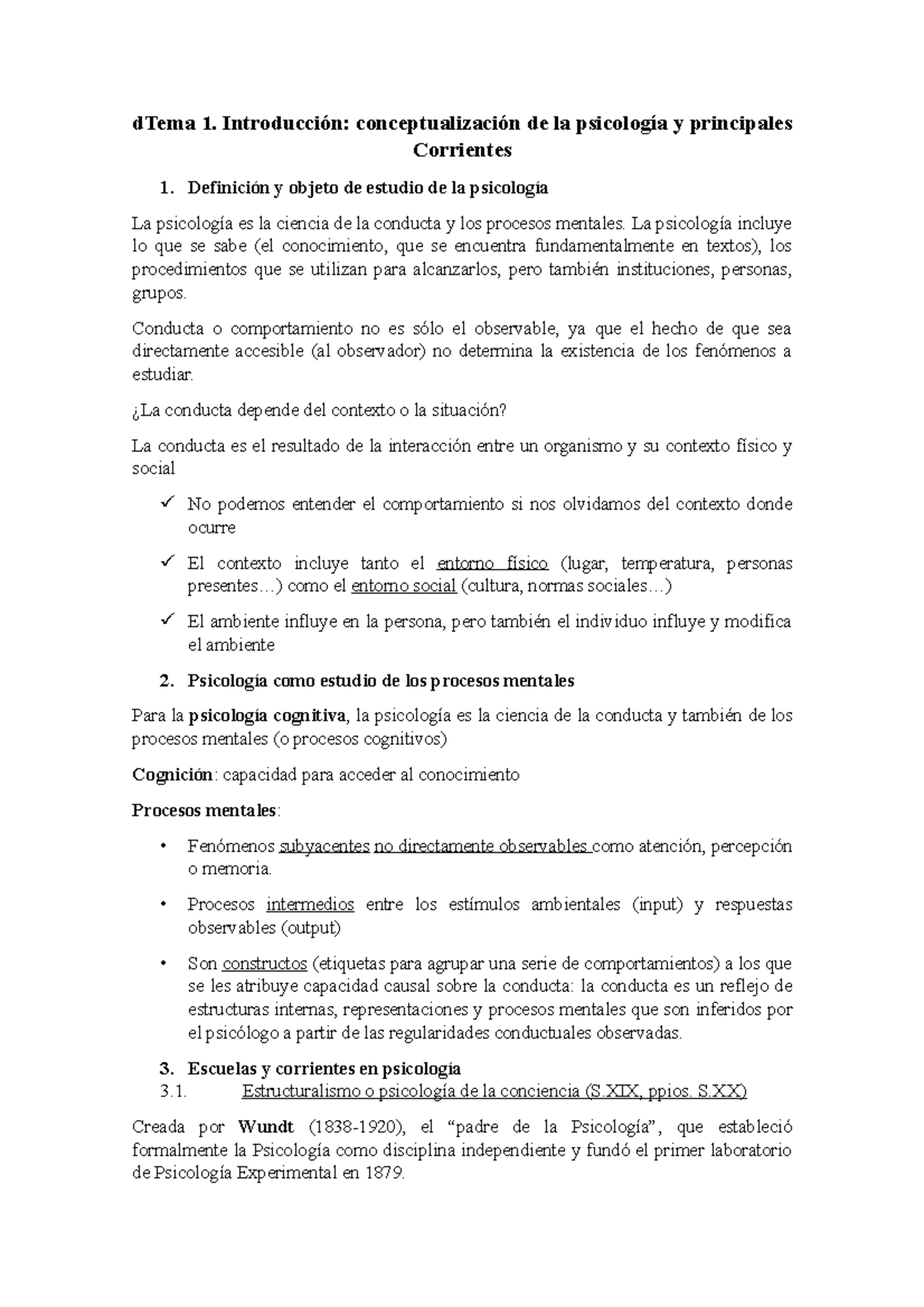 TEMA 1 - Apuntes 1 - dTema 1. Introducción: conceptualización de la ...