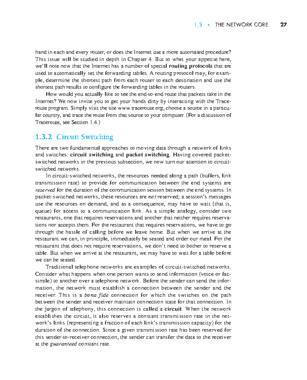 Network Chapter-01-10 - hand in each and every router, or does the ...