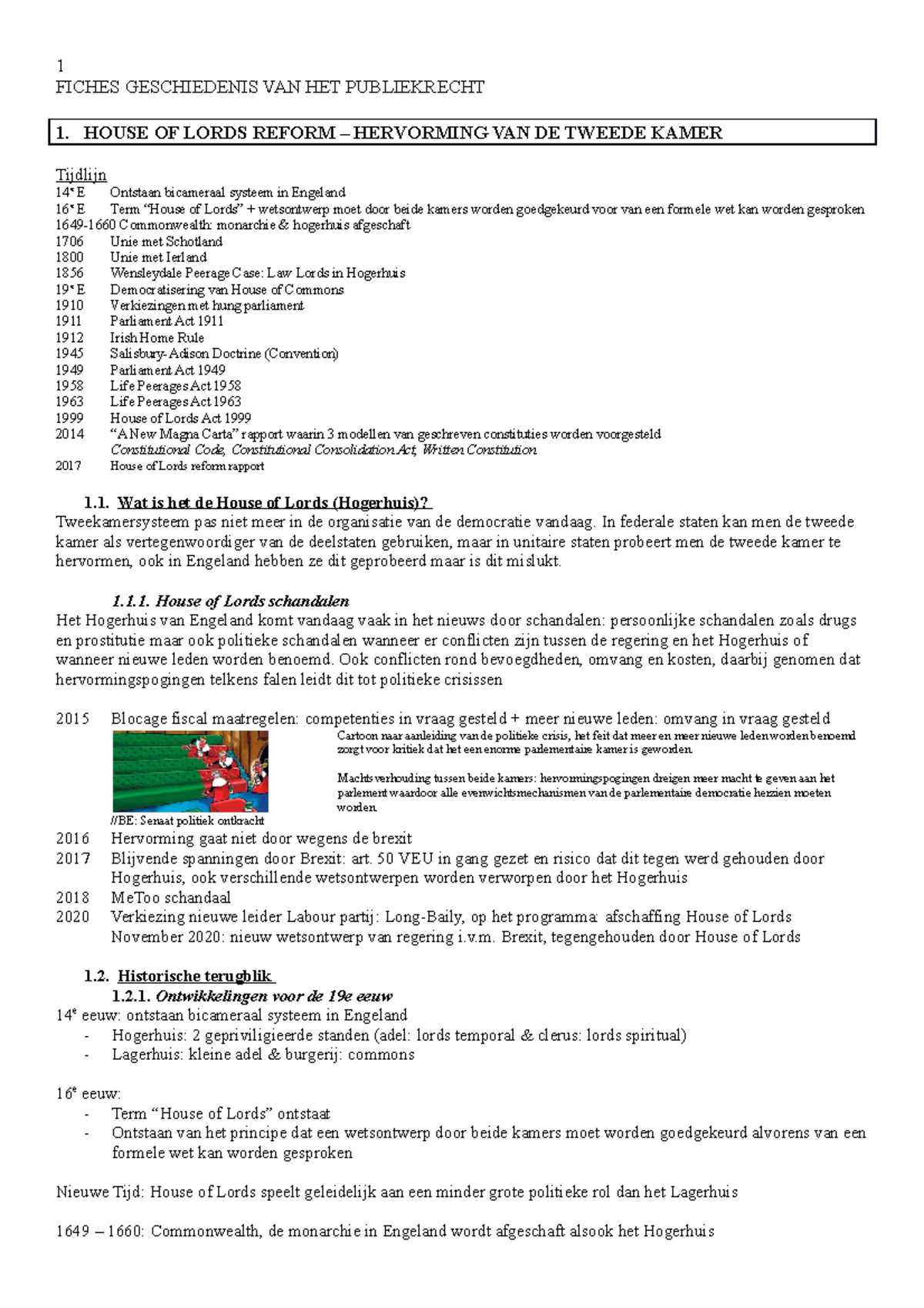 Mitglied Des House Of Lords Kreuzworträtsel House OF Lords Reform - 1 FICHES GESCHIEDENIS VAN HET PUBLIEKRECHT 1