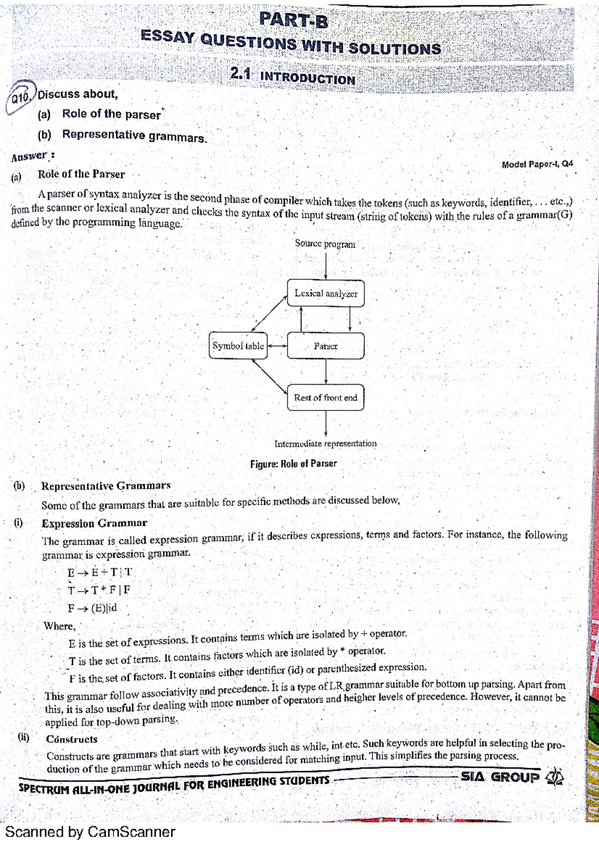 CD unit 2 - COMPILER DESIGN - ESSAY QUESTIONS WITH SOLUTIONS 2 ...