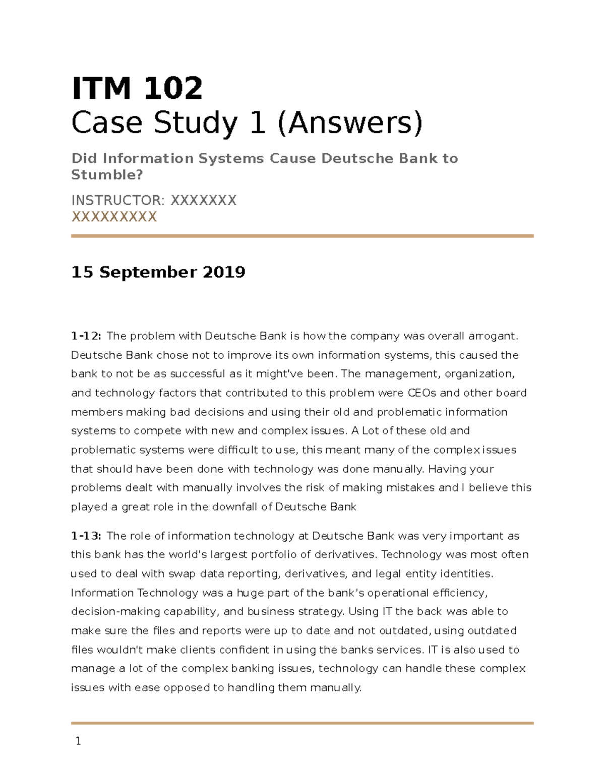 case study 1 answers