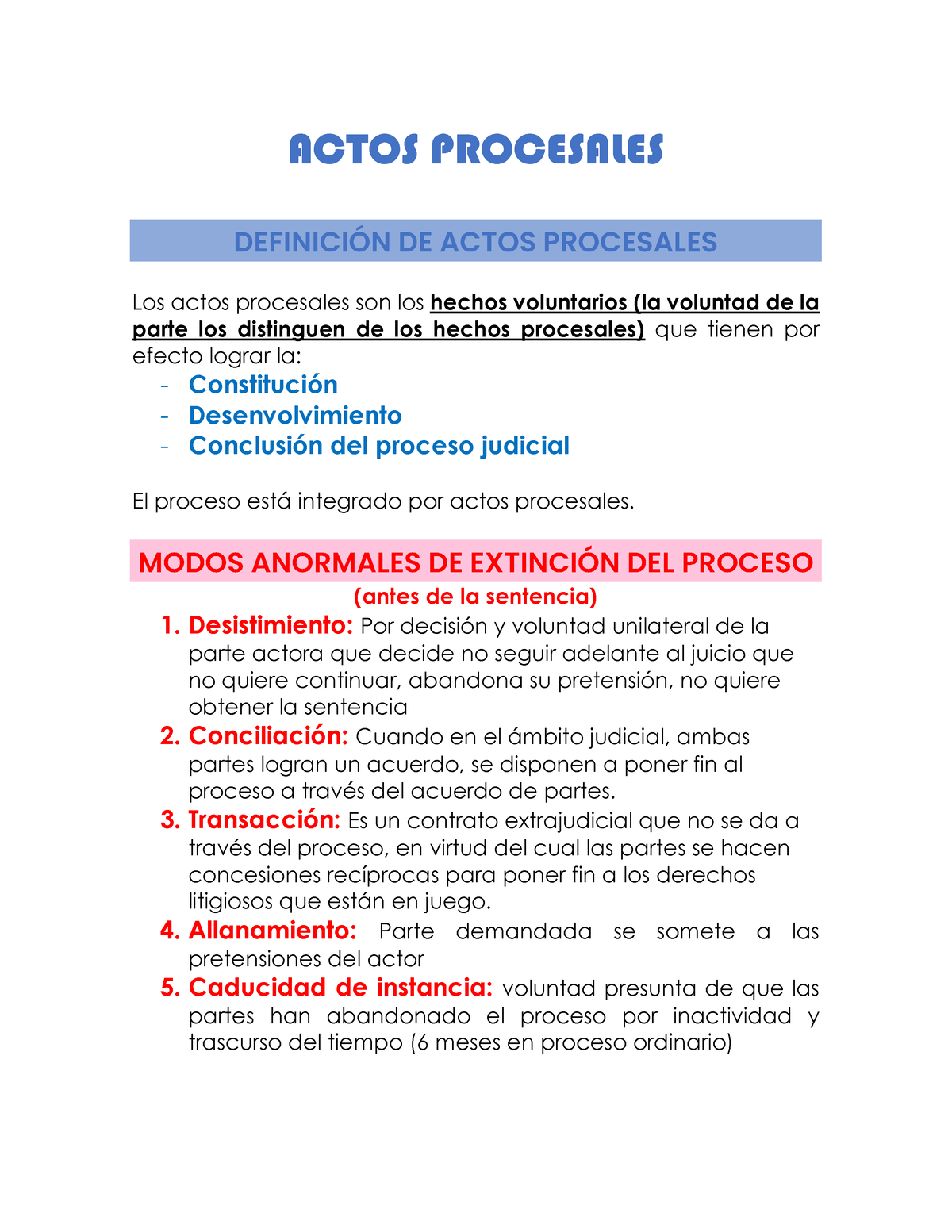 6. Actos Procesales - Elementos De Derecho Procesal Civil Y Comercial ...