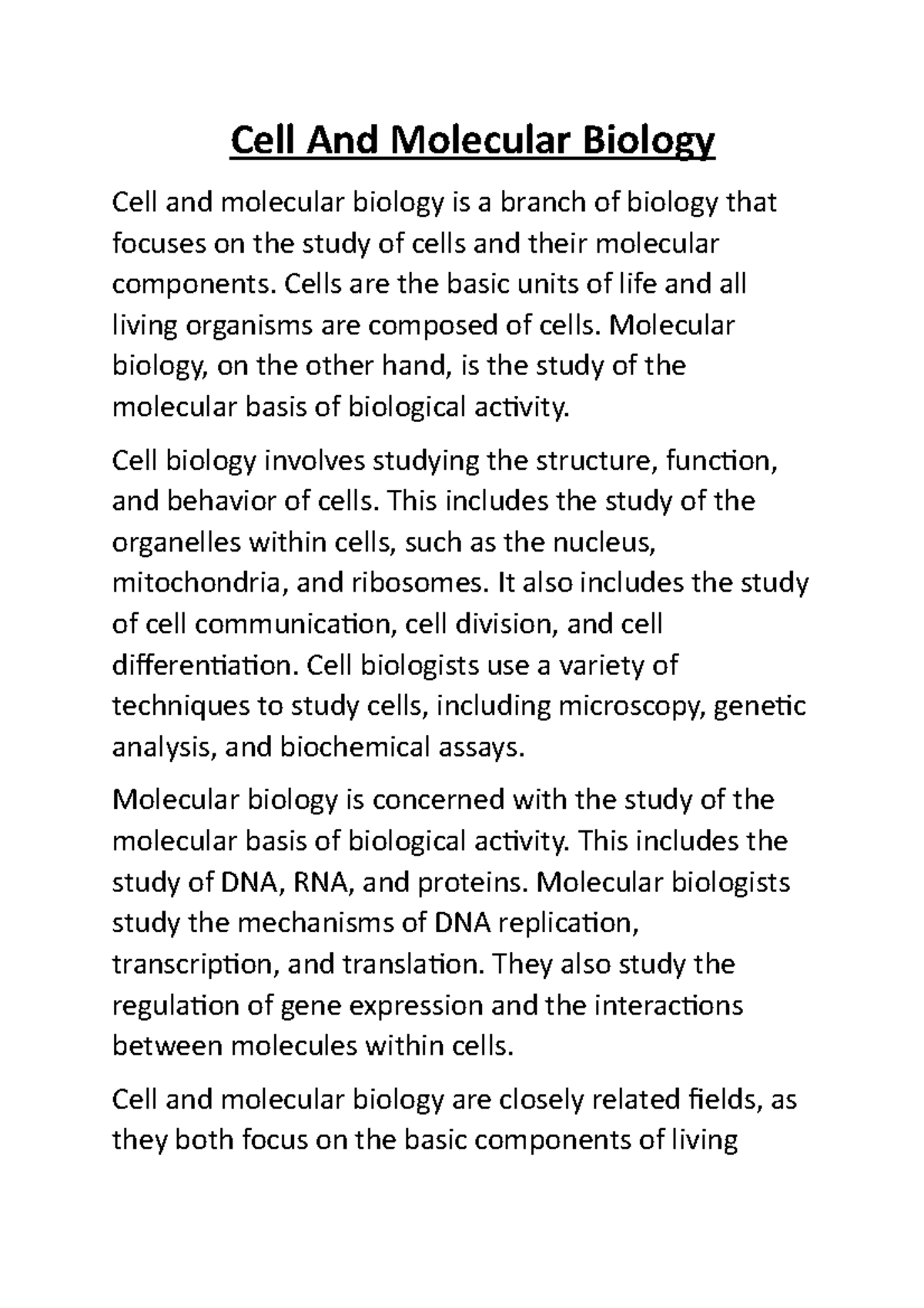 cell-and-molecular-biology-cells-are-the-basic-units-of-life-and-all