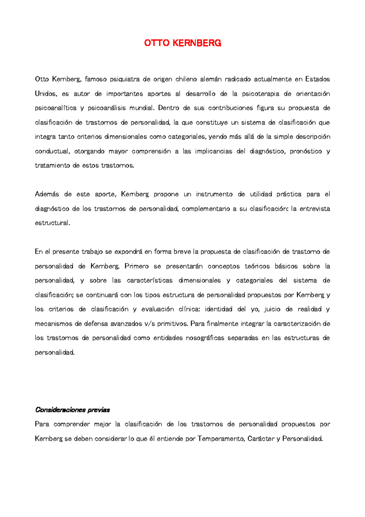 S 10 - Teoría de Kenberg - OTTO KERNBERG Otto Kernberg, famoso