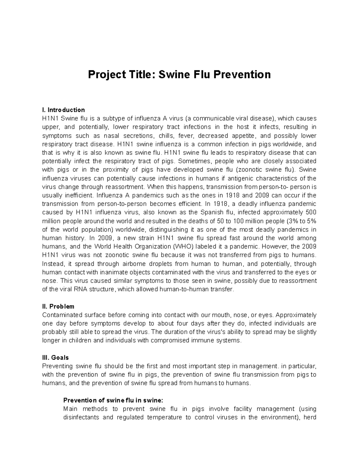 Swine-Flu-Prevention - Project Title: Swine Flu Prevention I ...