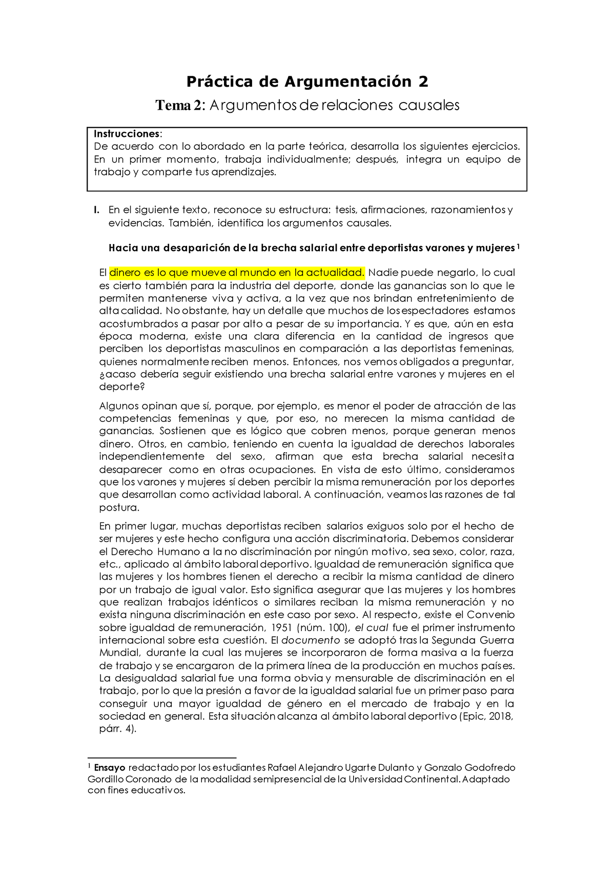 Práctica De Argumentación 2 Enviar - Pr·ctica De ArgumentaciÛn 2 Tema 2 ...