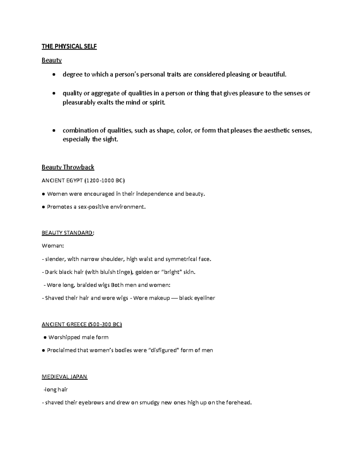 THE Physical SELF - Lecture notes 1 - Understanding the Self - PangSU ...