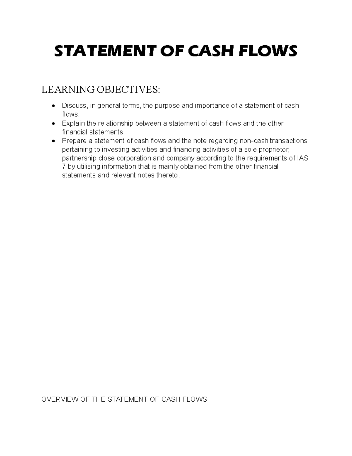 Ilovepdf merged - extra notes on statement of cash flows - STATEMENT OF ...