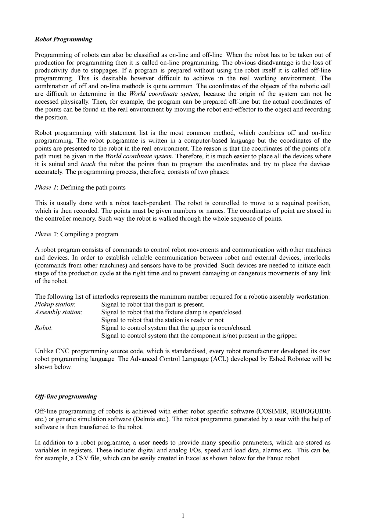 Additional Notes for Section 4 (robot programming) - Robot Programming ...