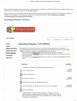 Heent objective Tina Jones Shadow Health - Shadow Health will be ...
