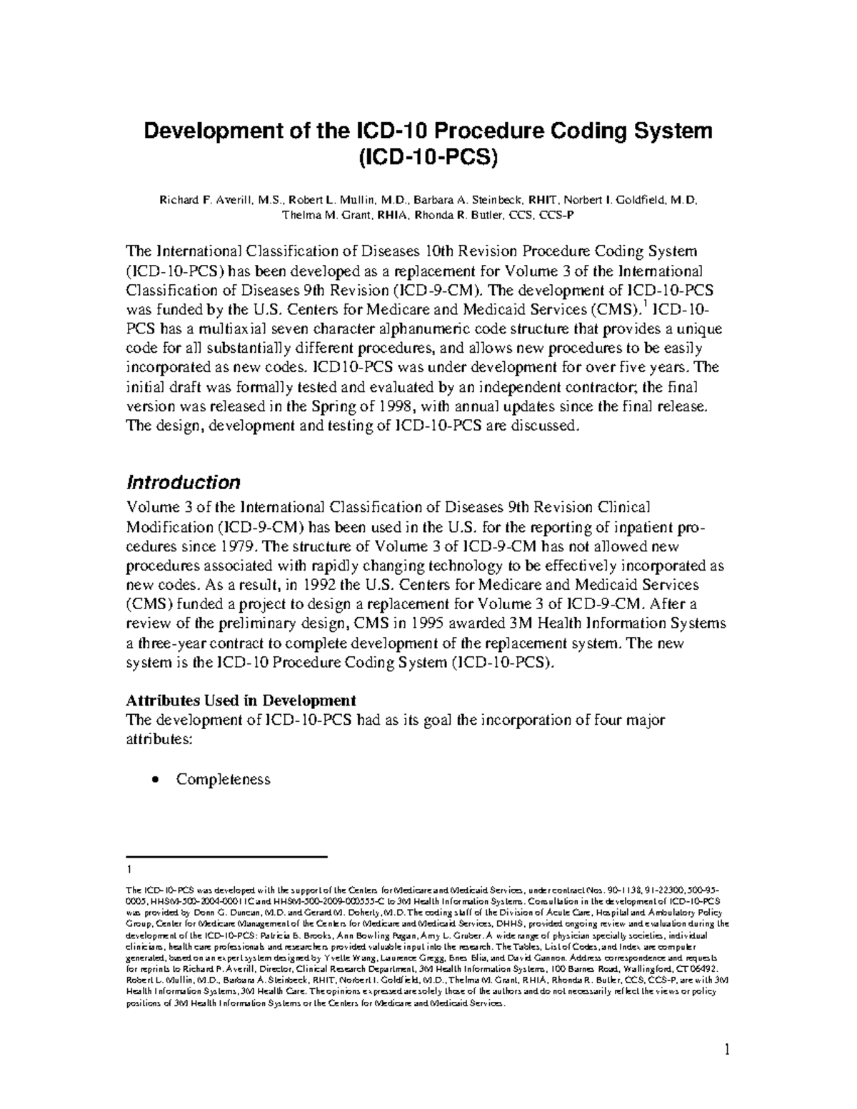 2014 Pcs Procedure Coding System - Development Of The ICD-10 Procedure ...