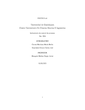 Práctica 1 - UNIVERSIDAD DE GUADALAJARA Centro Universitario De ...