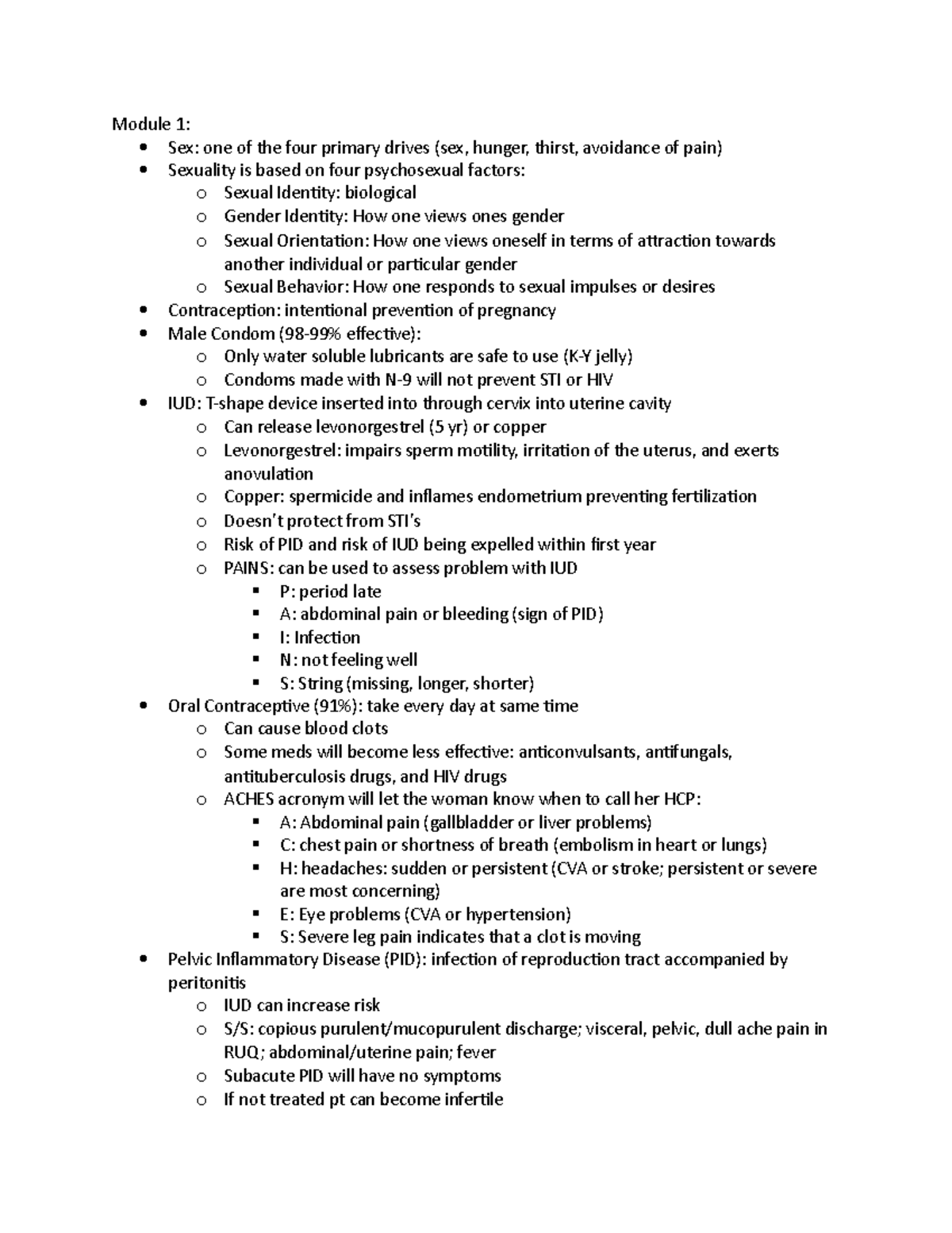 Modules 1 And 2 Lecture Notes Module 1 Sex One Of The Four Primary