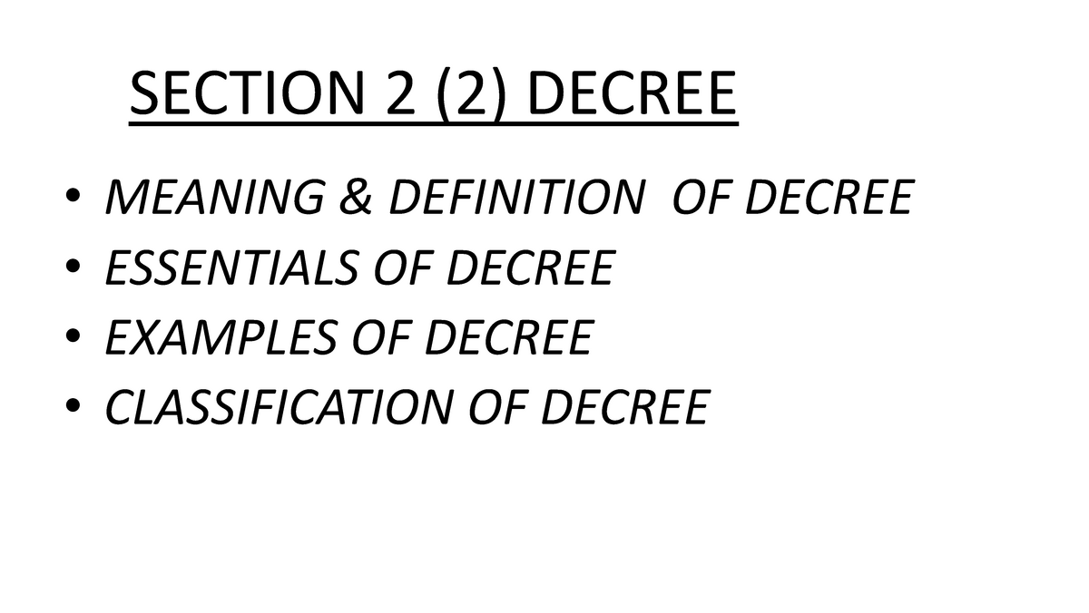 assignment of decree meaning