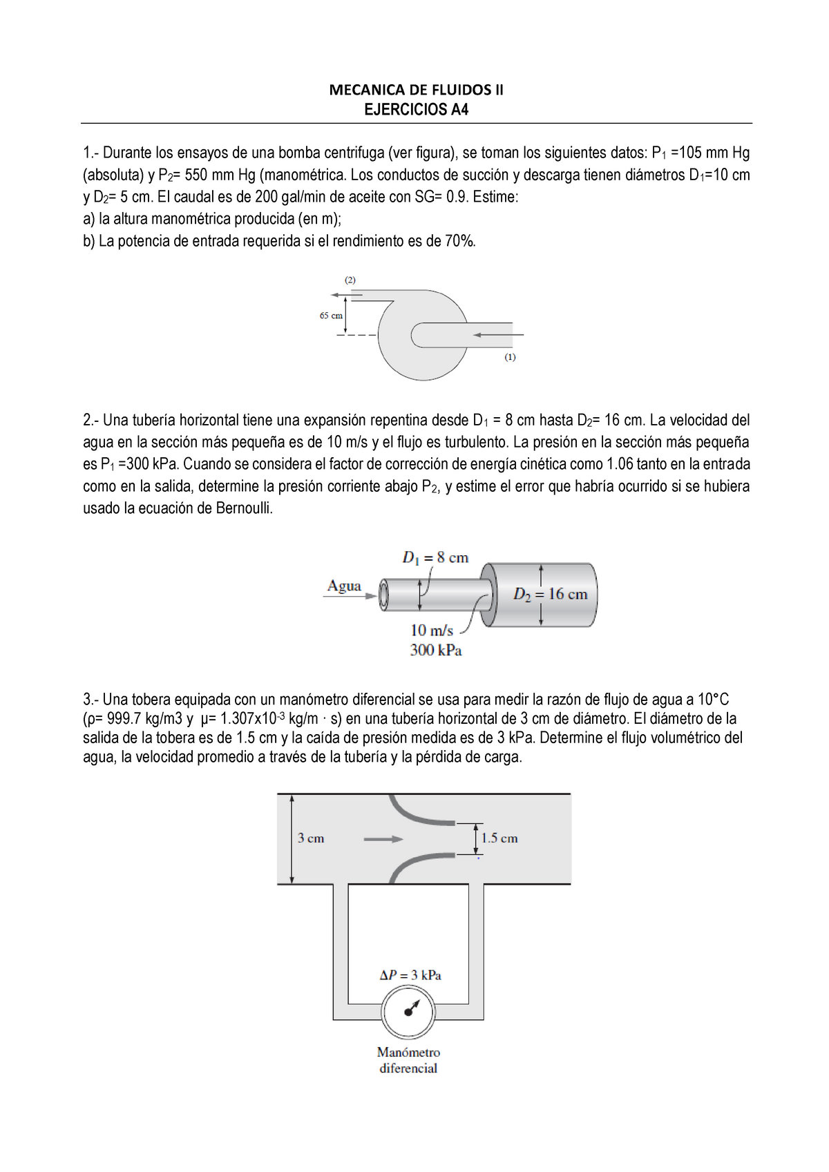 Ejercicios A456 Fluidos Mecanica De Fluidos Ii Ejercicios A4 Durante Los Ensayos De Una 9152