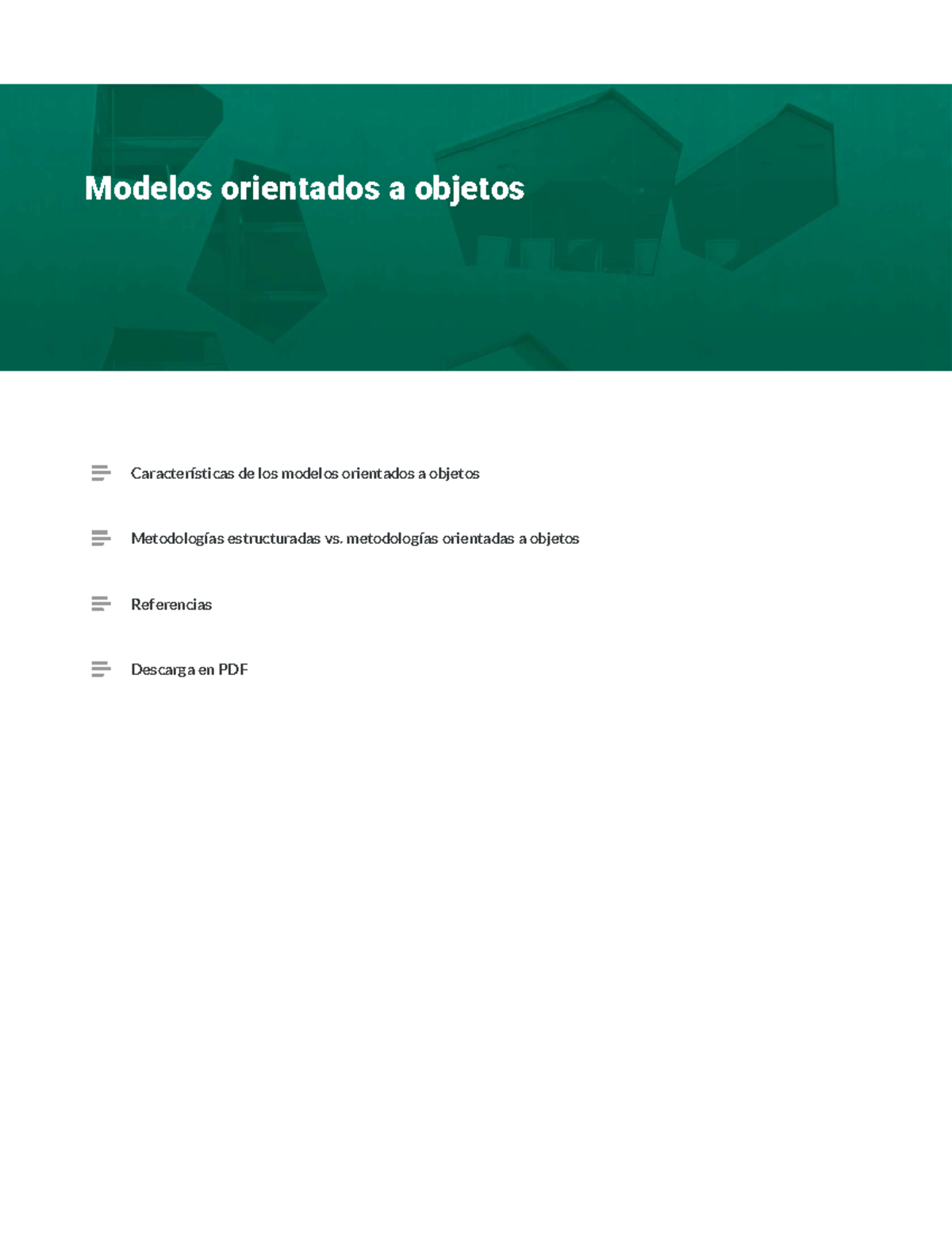 Modelos orientados a objetos - Programación Orientada a Objetos - Siglo ...