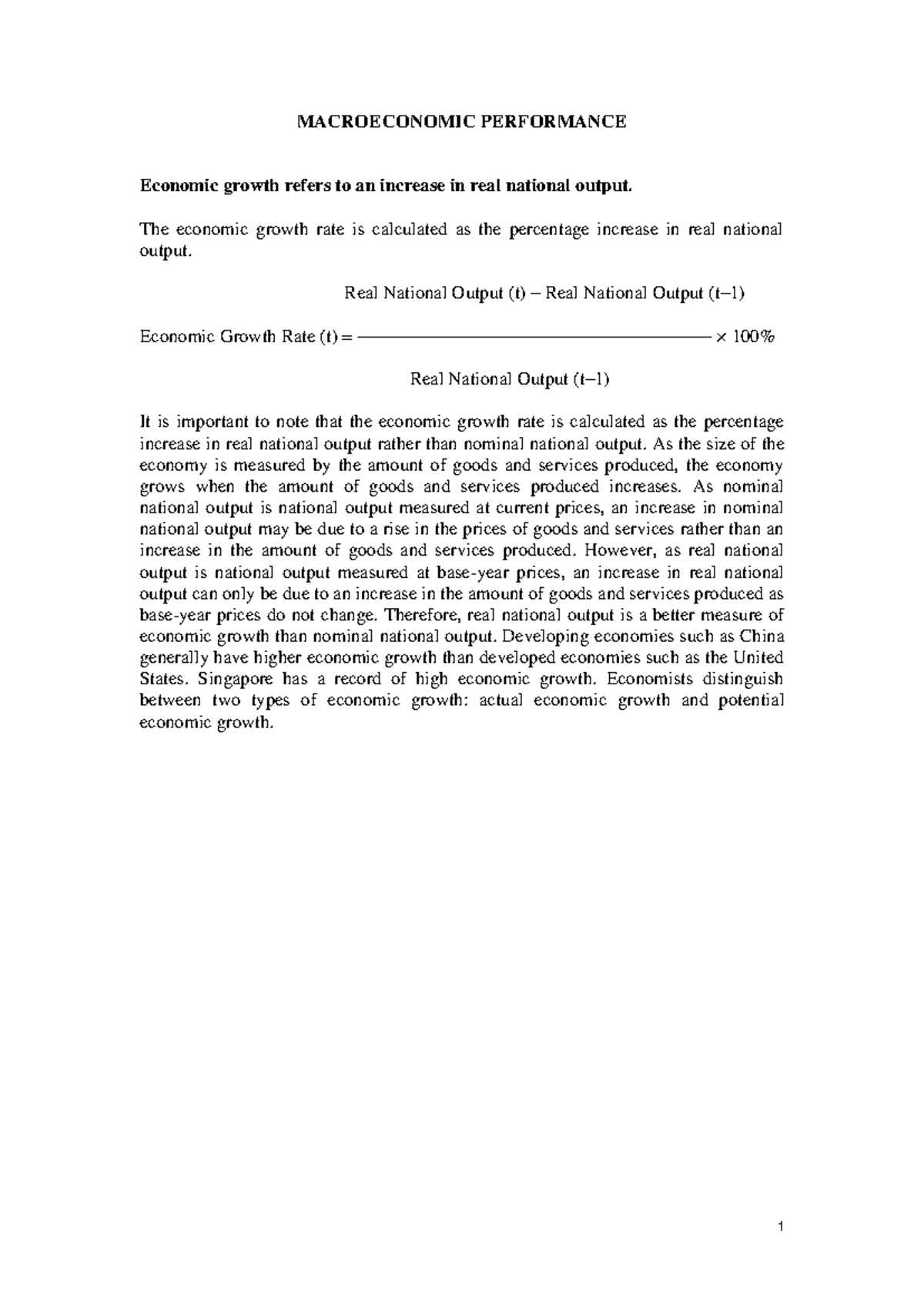 Macroeconomic Performance - MACROECONOMIC PERFORMANCE Economic growth ...