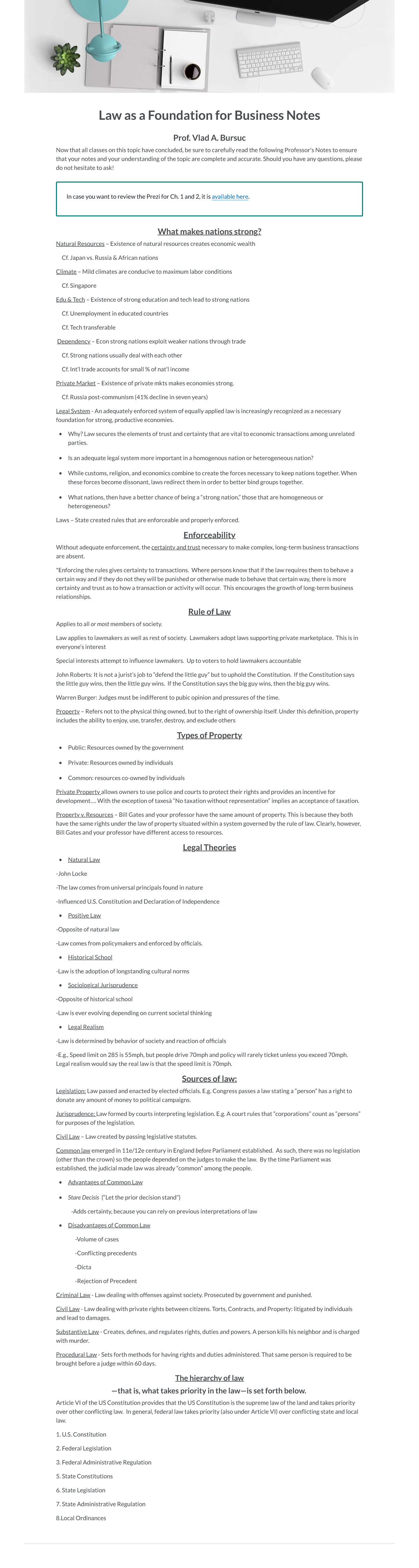 Lecturenotes - lecture notes for chapter 1 for legal environment of ...