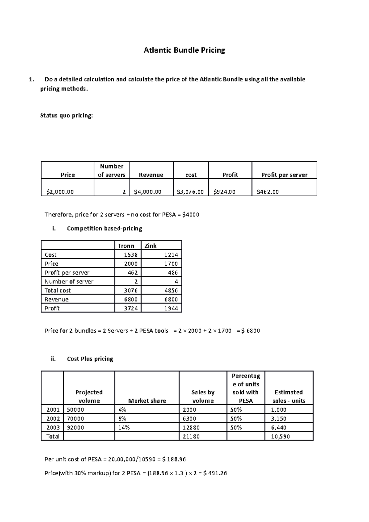 Marketing atlantic bundle Atlantic Bundle Pricing Do a detailed