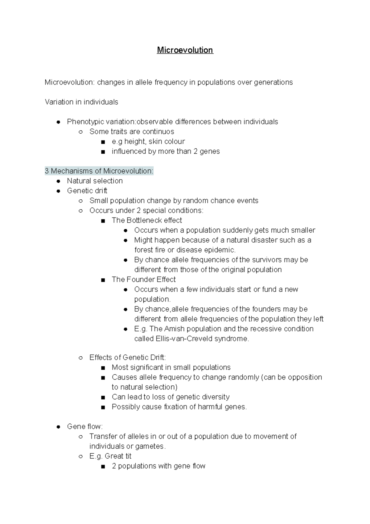 Microevolution-Notes - Microevolution Microevolution: changes in allele ...