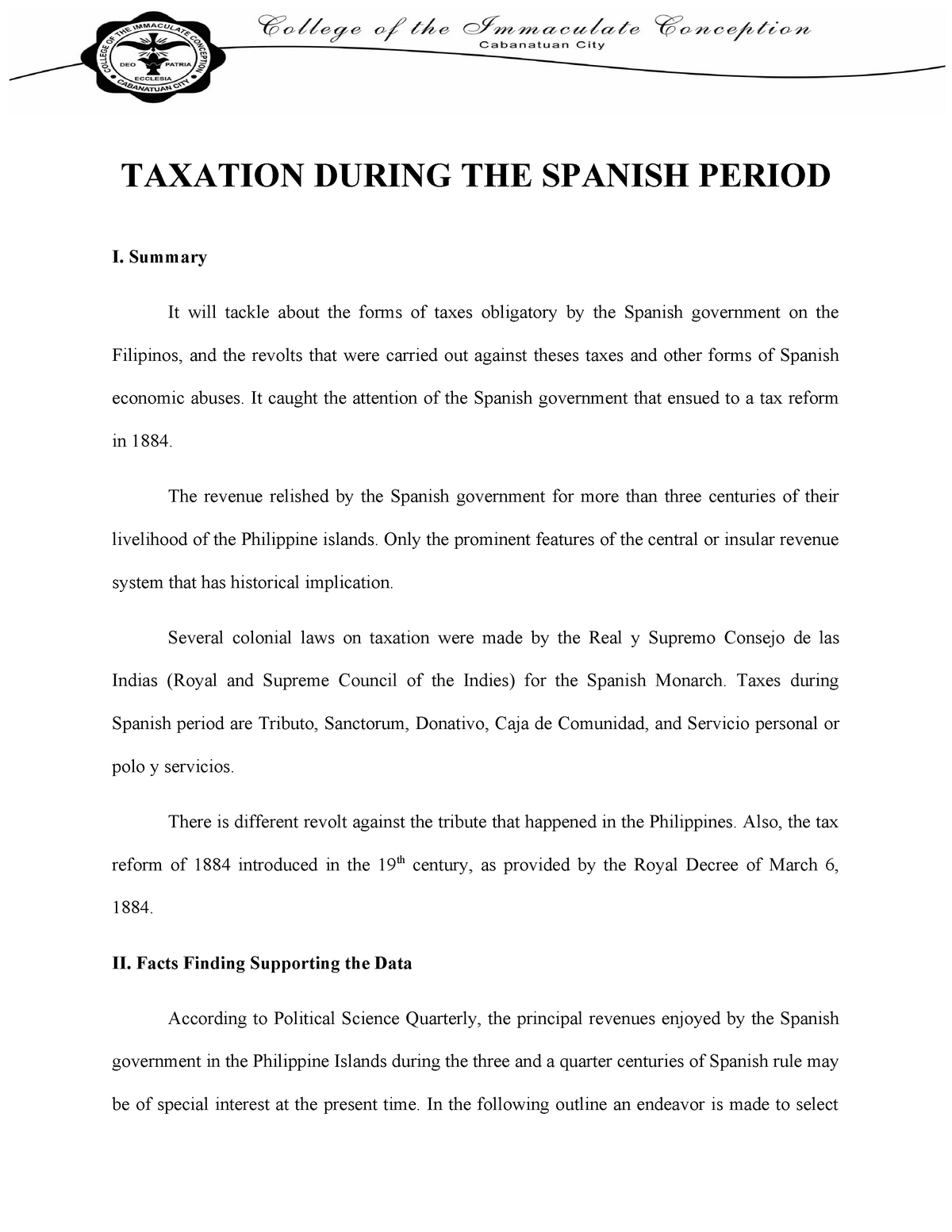 taxation-during-the-spanish-period-summary-bs-psychology-studocu