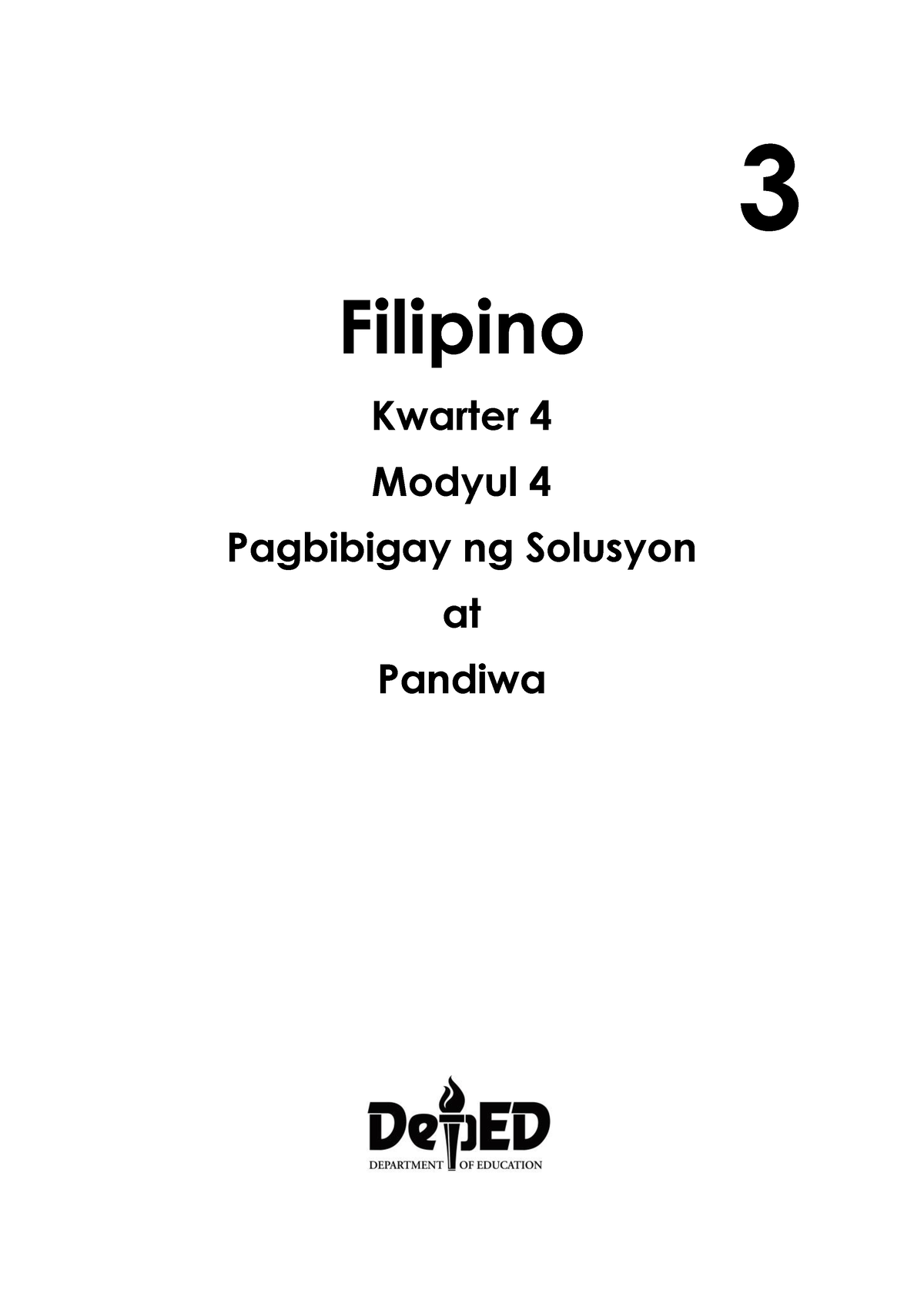 Kwarter 4- Modyul 4 SA Filipino 3 - 3 Filipino Kwarter 4 Modyul 4 ...