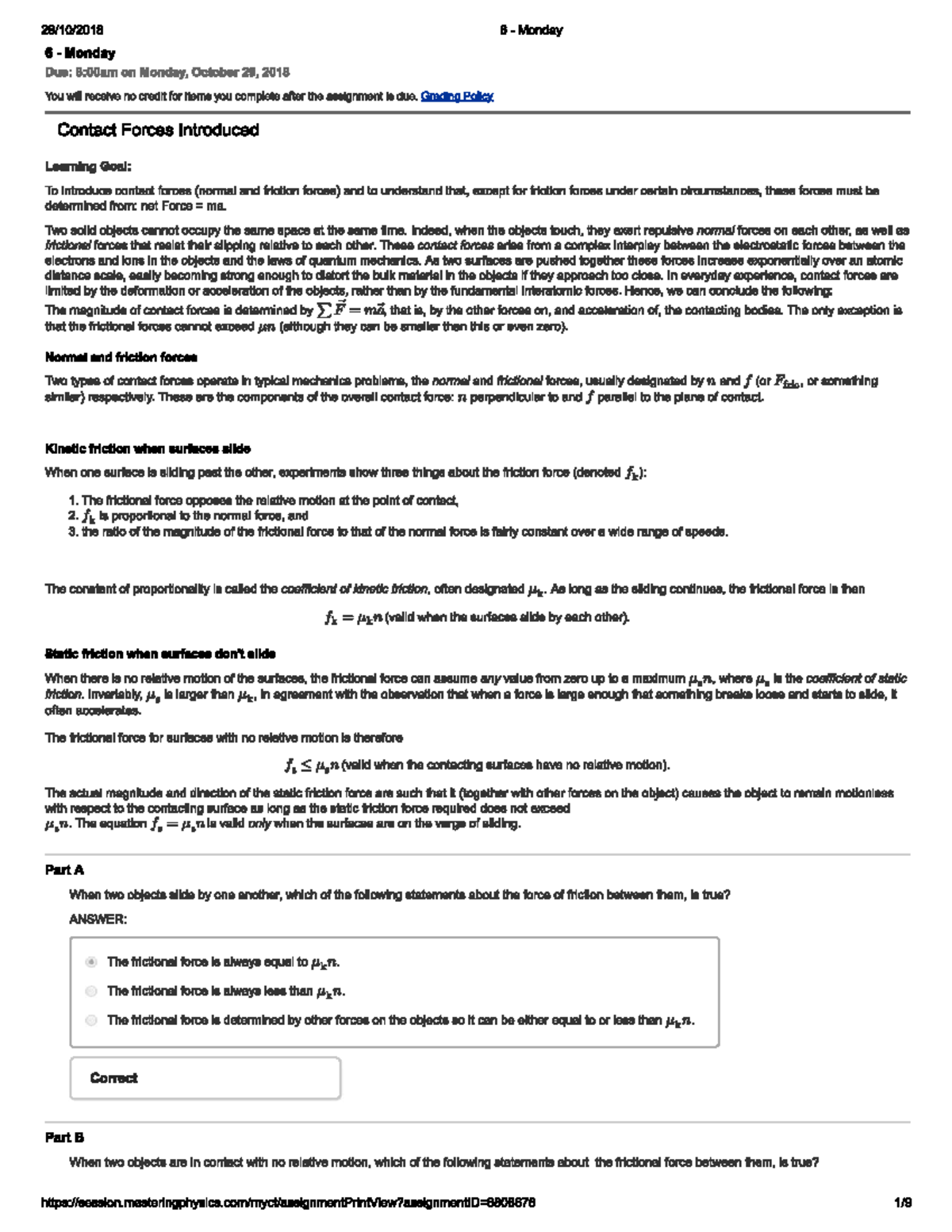 6 - Monday - PH211 Chapter 6 part 2 - 28/10/2018 6 - Monday 6 - Monday ...