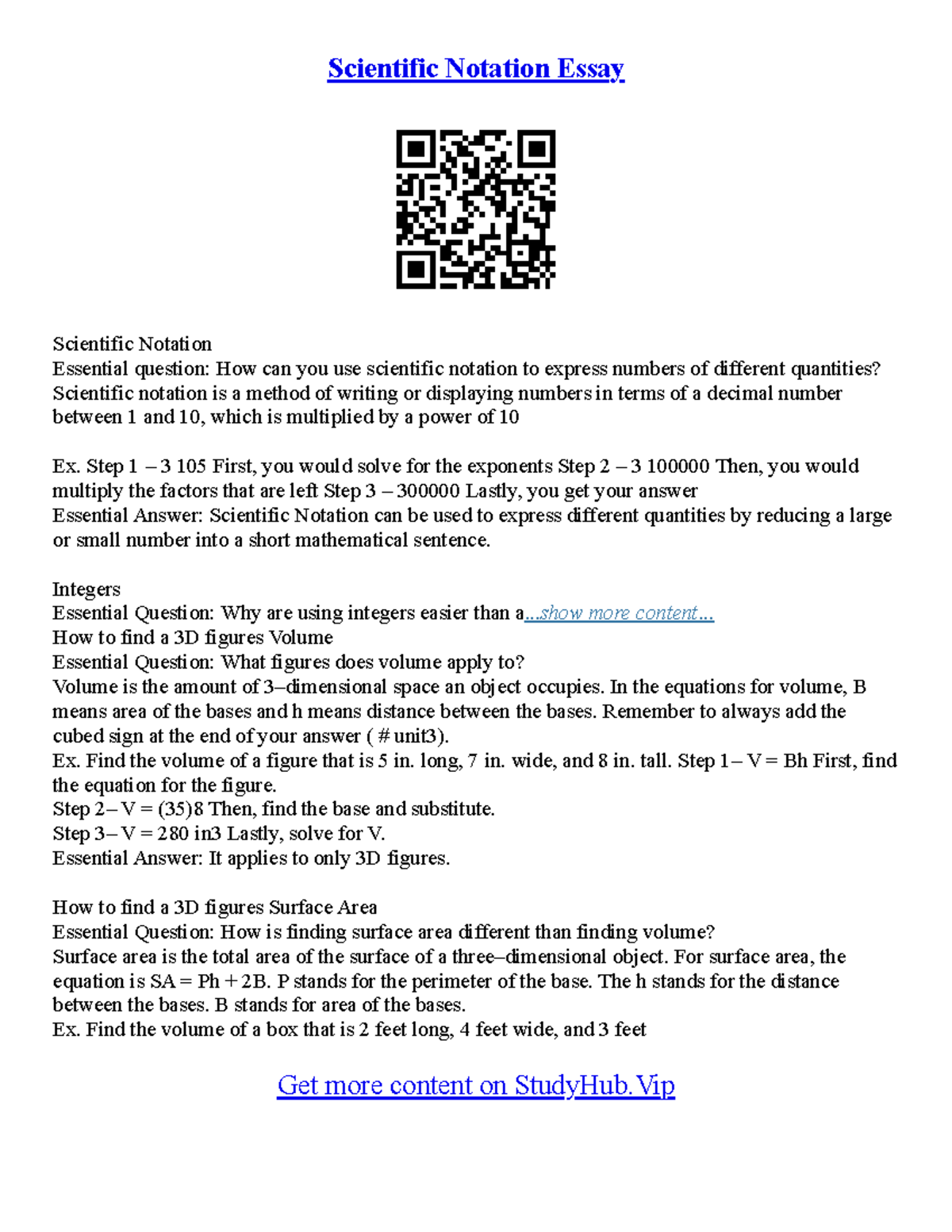 scientific notation essay