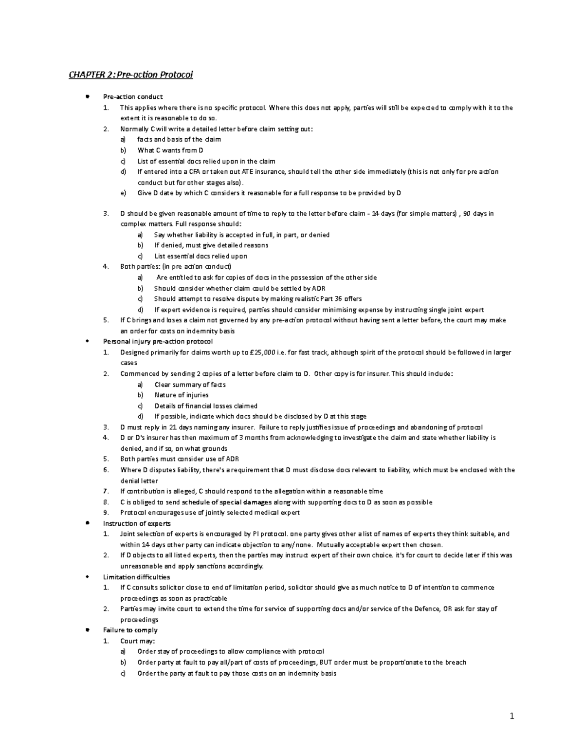 SAQ note dddew CHAPTER 2 Preaction Protocol Preaction conduct 1