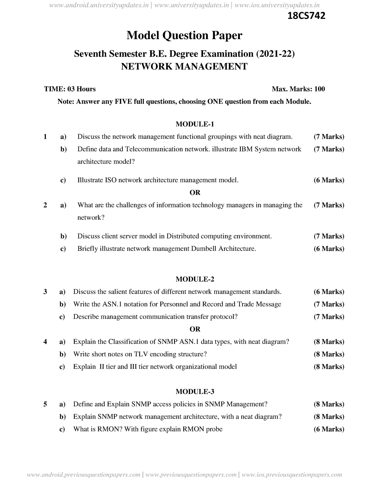 18CS742 - Ref - 18CS Model Question Paper Seventh Semester B. Degree ...