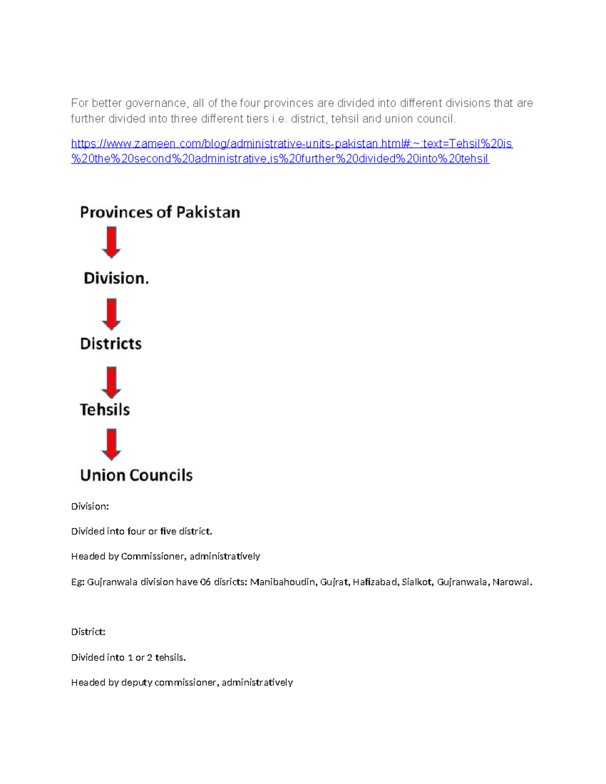 Government structure - material - For better governance, all of the ...