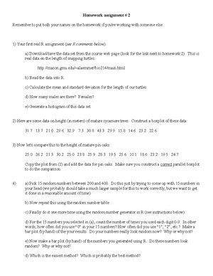 Homework 05-fall-2017 - Homework 5 For This Homework, We Will Revisit ...