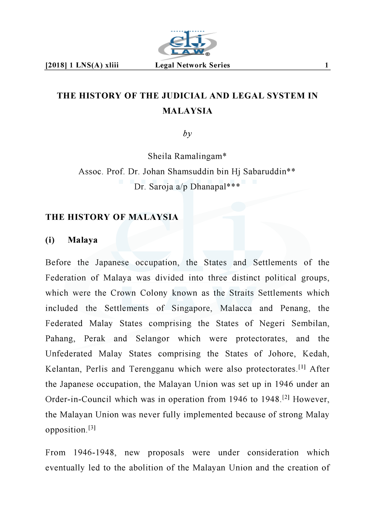 History Of Judicial And Legal System In Malaysia - THE HISTORY OF THE ...