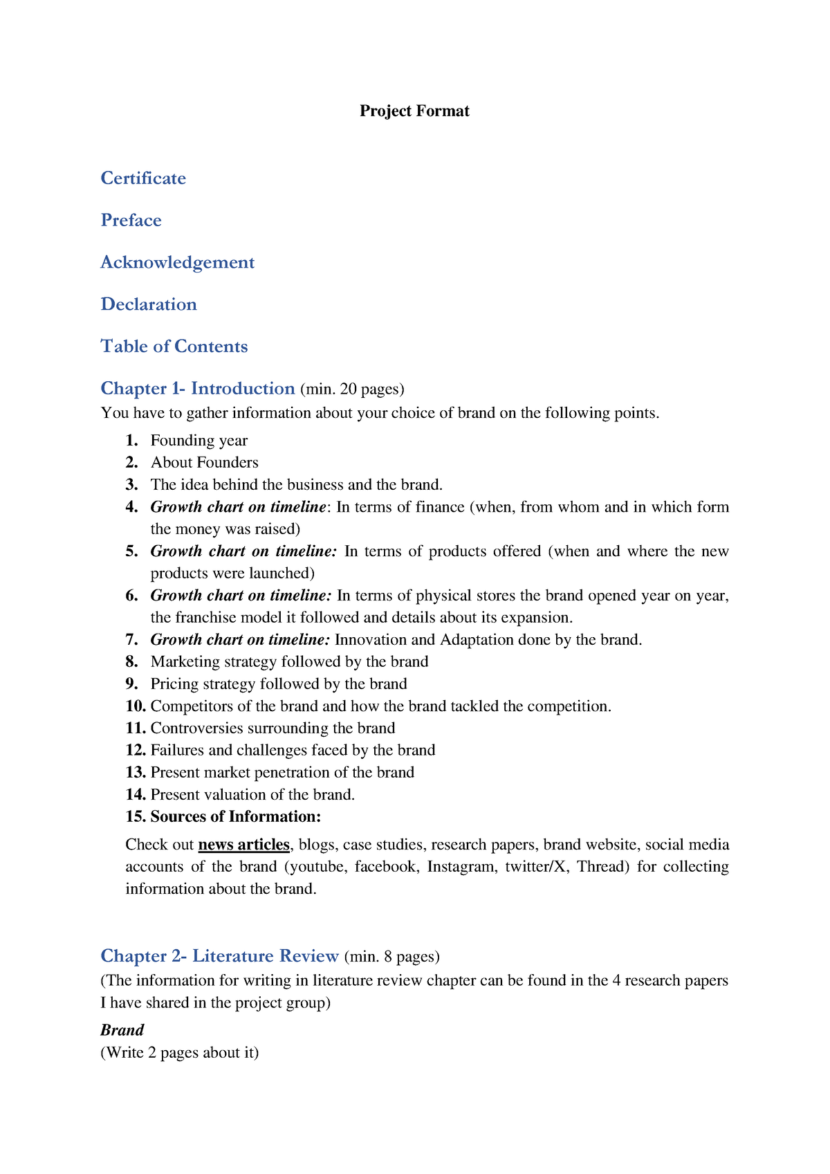 Project Format for Students - Project Format Certificate Preface ...