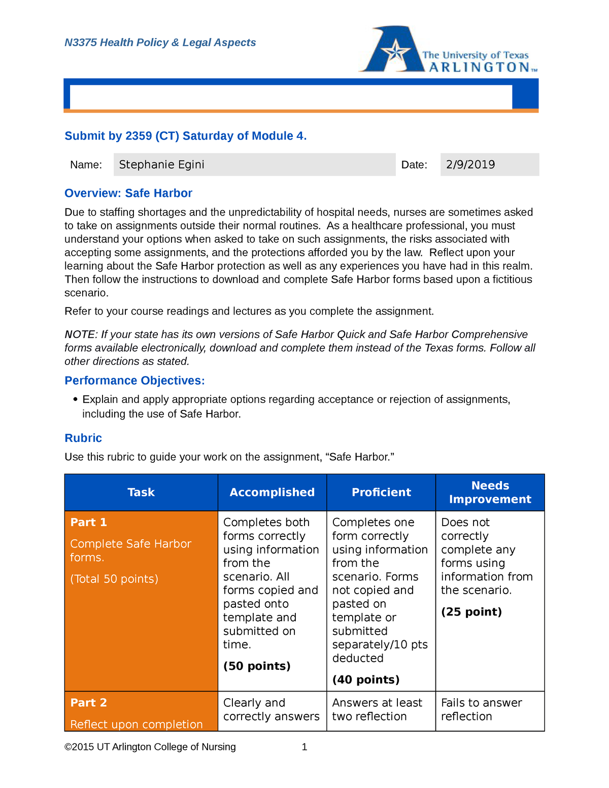 N3375 Module 4 Assignment Updated - Submit By 2359 (CT) Saturday Of ...