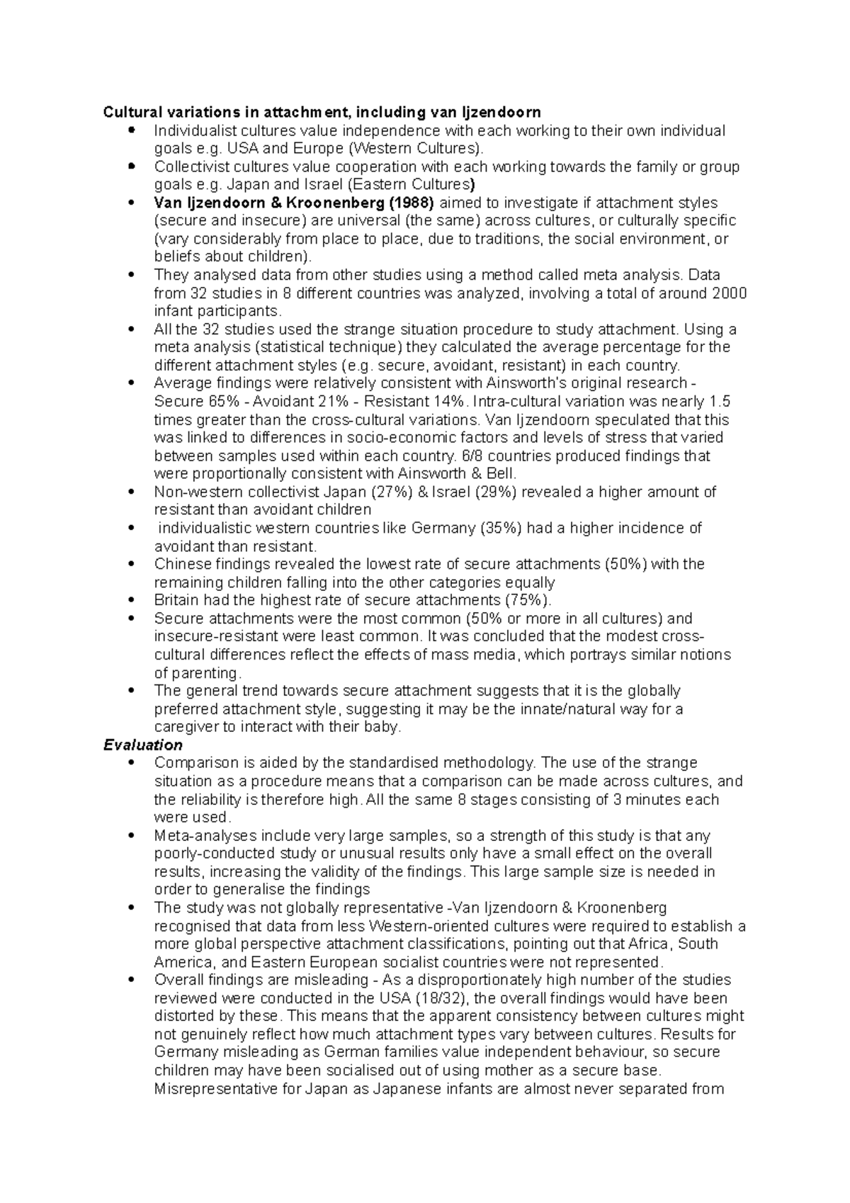 Attatchment A03 - Summary of A03 points for attachment topic AQA A ...