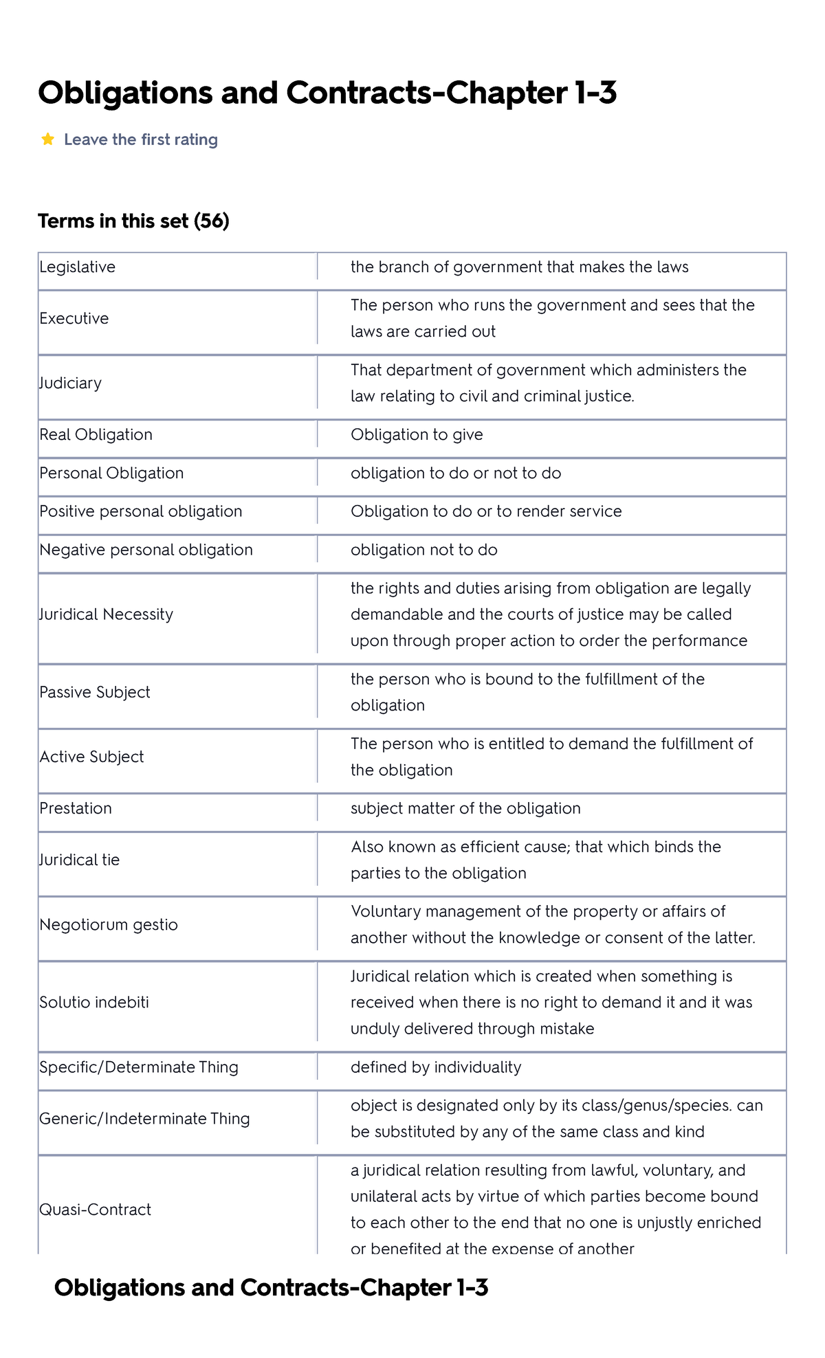 Obligations and Contracts-Chapter 1-3 Flashcard - Obligations and ...