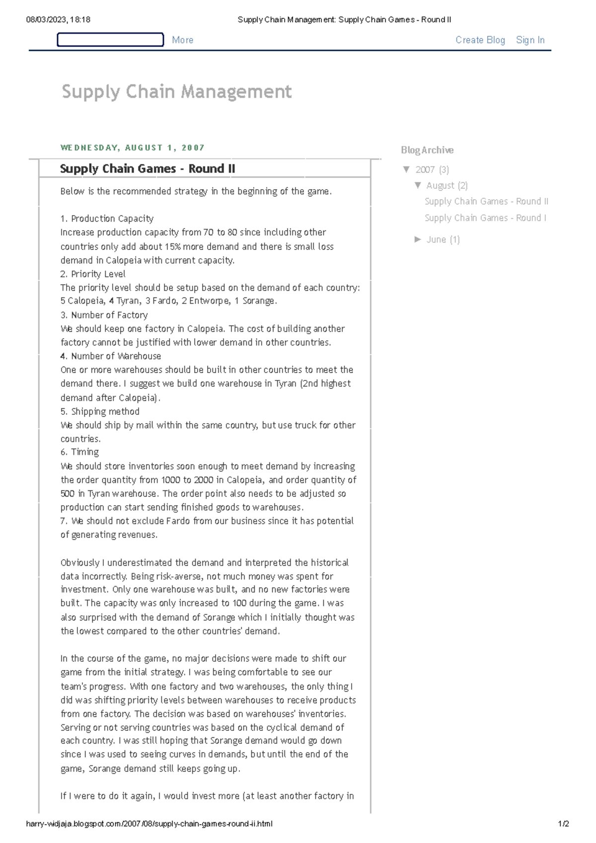 Supply Chain Management Supply Chain Games Round II Ref Reddit 08